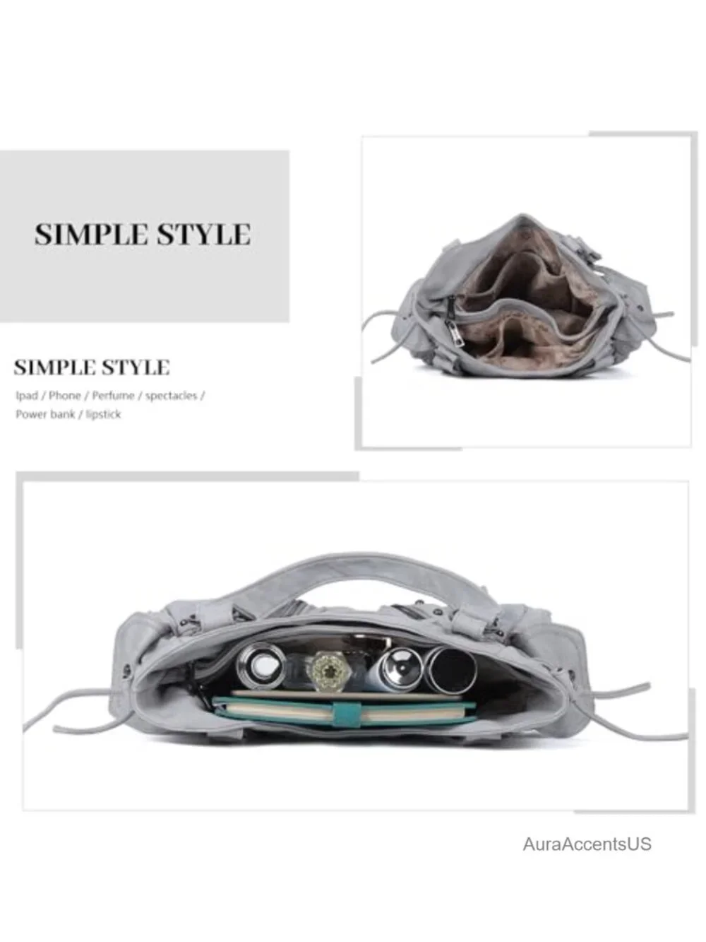 Retro Vegan Leather Hobo Bag with Studded Accents and Crossbody Strap